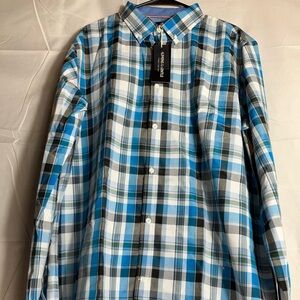 Stylish Blue and Black Plaid Men's Shirt